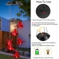thumbnail image 3 of Solar Wind Chimes Lights LED Birds Color Changing Hanging Lamp Garden Home Decor, 3 of 12