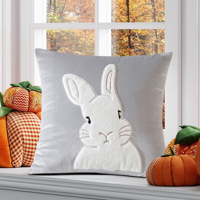 Jubipavy Cute Rabbits Pillow Cover Home SofaEmbroidered Pillow Car Waist Cover