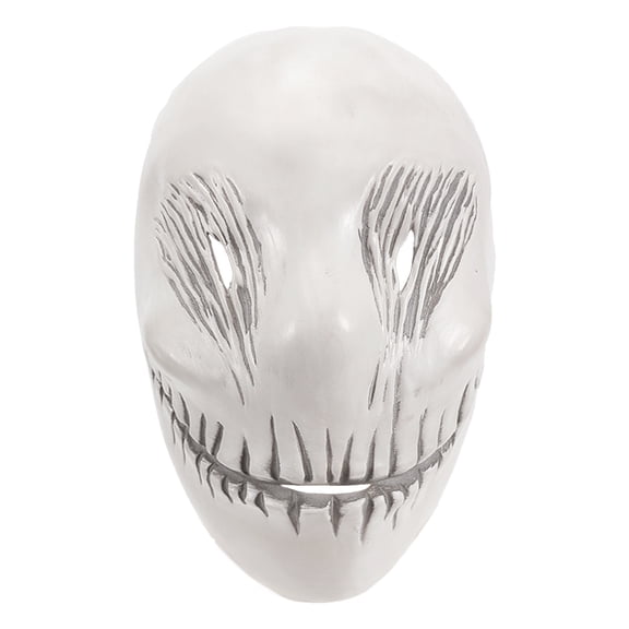 Halloween Creepy Mask Scary Smiling Demon Mask Horror Cosplay Face Cover White Ghost Smile Mask Masquerade Party Costume Props for Adults