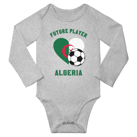 

Future Algeria Soccer Player Baby Long Slevve One-pieces (Gray 18-24 Months)