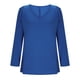 thumbnail image 5 of Tops de trabajo para mujer,Blusa informal de poliéster con cuello en V y manga larga para mujer, talla grande, cómoda para uso diario y en casa, sopatenor, 5 of 7
