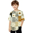 thumbnail image 2 of Favoffer Unisex Kids Summer Geometric Art Graphic Tee Multicolor Stretchy Loose Fit Round Neck Short Sleeve Trendy Top Casual Travel Play Gift 5-15Y, 2 of 7