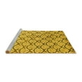 thumbnail image 2 of Ahgly Company Machine Washable Indoor Round Oriental Yellow Modern Area Rugs, 3' Round, 2 of 4