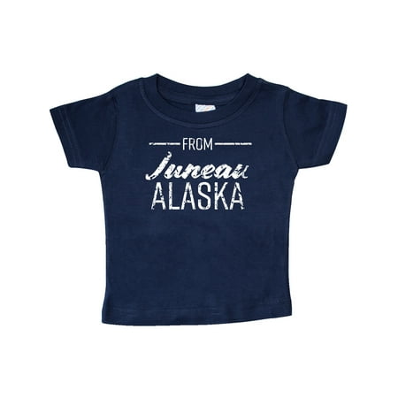 

Inktastic From Juneau Alaska in White Distressed Text Gift Baby Boy or Baby Girl T-Shirt