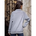 thumbnail image 6 of Weardear Women's Lightweight Sweatshirt Casual Long Sleeve Button Textured Pullover Top with Front Kangaroo Pocket, 6 of 8