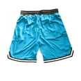 thumbnail image 3 of 5" Athletic Running Shorts for Men Quick Dry Elastic Waist Shorts Basketball Workout Gym Hiking Shorts with Side Pockets Drawstring Clothes,Blue 2XL, 3 of 4