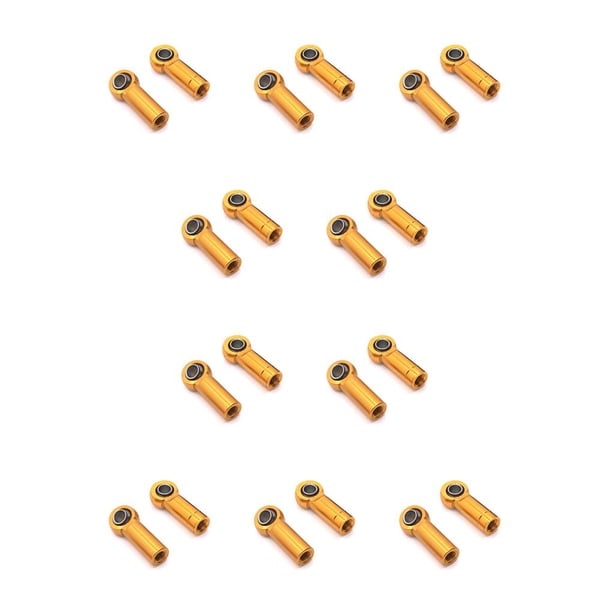 Vogacara 2 uds soporte de cabeza de bola accesorio de actualización Universal Auto juguete hilo inverso positivo extremos de barra de acoplamiento Dorado 10piezas Vogacara CBP318240