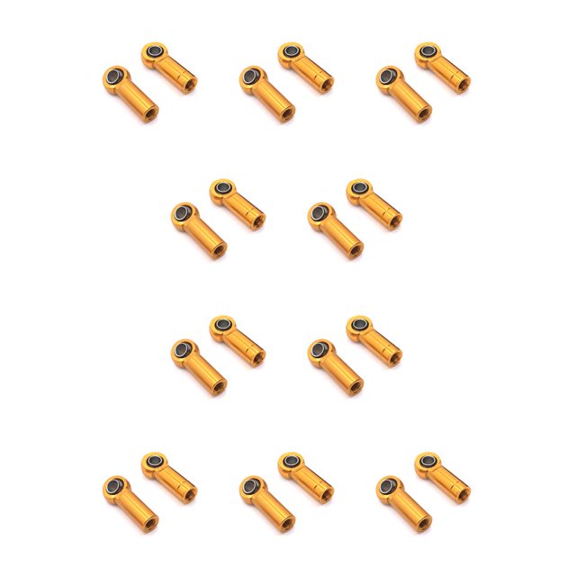 Vogacara 2 uds soporte de cabeza de bola accesorio de actualización Universal Auto juguete hilo inverso positivo extremos de barra de acoplamiento Dorado 10piezas Vogacara CBP318240