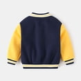 thumbnail image 5 of UAYOTSE Kids Baseball Jacket Letterman Coat Fall Winter Fleece Vintage Outerwear(P118-Yellow,3-4 Years), 5 of 7
