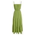 thumbnail image 6 of Sngxgn Women Summer Dress Sleeveless Casual Button V Neck Midi Long Dress Beach Dress(Green,M), 6 of 6