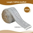 thumbnail image 2 of 2 Rolls 91x3 Inch Peel and Stick Foam 3D Wallpaper Border Self Adhesive Crown Molding Baseboard Trim Flexible Mirror Wall Base Edging Frame Lines for Home DIY Furniture Decor (Silver Gray), 2 of 9