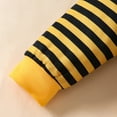 thumbnail image 5 of Odeerbi 0-18 Months Toddler Boys Girls Outfits Layette Set Bee Printed Bodysuit Striped Pants with Hat Three-piece Set Long Sleeve Jumpsuit Sweatpants Set Toddler Boys Girls Clothes, 5 of 9