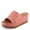 SALMON, variant on ALLERTON Women's Leather Wedge Platform Slip-On Sandals with Gathered Detail