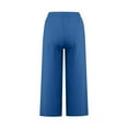 thumbnail image 6 of AherBiu Capri Pants for Women Straight Wide Leg Lightweight Drawstring High Waisted Summer Casual Loose Capris with Pockets, 6 of 7