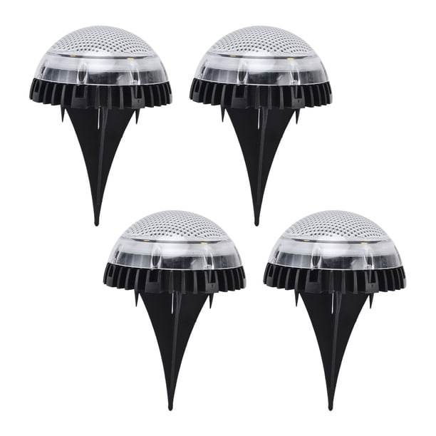 Luces de tierra para exteriores, paquete de 4 luces solares para jardín, luces solares para suelo, impulsadas por el rendimiento Jadeshay A