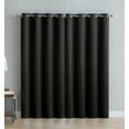 thumbnail image 2 of Angela Shiny Embossed Texture Grommet Room Darkening Window Curtain Panel 52 W x 84 L inch, 2-Pack Black, 2 of 6