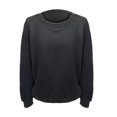 thumbnail image 2 of Gibobby Sudadera oversize mujer Sudadera de Forro Polar Suave con Cuello Redondo Sudadera para Mujer(Negro,CH), 2 of 5