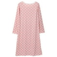 thumbnail image 6 of Baywell Womens Polka Dot Nightgown Long Sleeve Sleepwear Button Down Henley Nightshirt Soft Sleep Dress for Women Girls, S-2X, 6 of 9