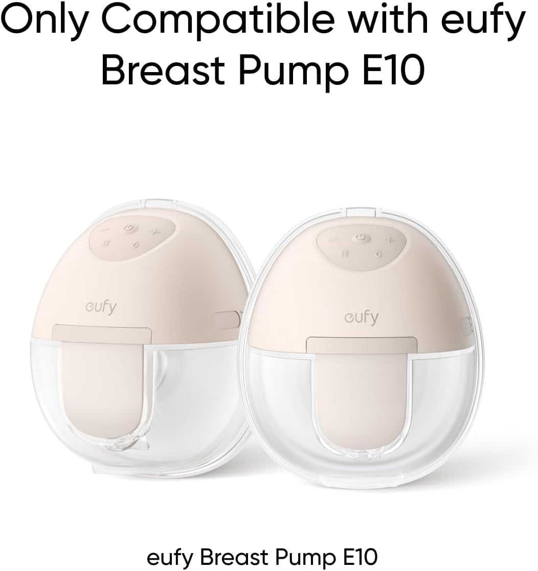 eufy Original Milk Container (2-Pack) for Wearable Breast Pump E10, BPA-Free Reusable Breast Pump Container Collects Up to 5 oz (150 ml) Each, Fridge and Freezer-Safe, Clear