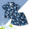 thumbnail image 2 of MEZZALL Boys Hawaii Outfit 2Pcs Set Summer Beach Button Down Shirt Tops + Shorts For Kids Clothes Sets Classic Toddler Wear, 2 of 3