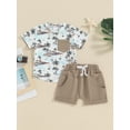 thumbnail image 2 of Suealasg Kids Baby Boys Summer Clothes 3M 6M 12M 18M 24M 3T Short Sleeve Tree Print T-Shirt Top Shorts Set 2Pcs Toddler Boys Casual Beach Style Outfits, 2 of 9