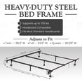 thumbnail image 3 of Queen Metal Bed Frame – Heavy Duty Support for Box Spring & Mattress Foundation with Center Rail, Locking Wheels, Noise-Free & Easy Assembly, 3 of 9