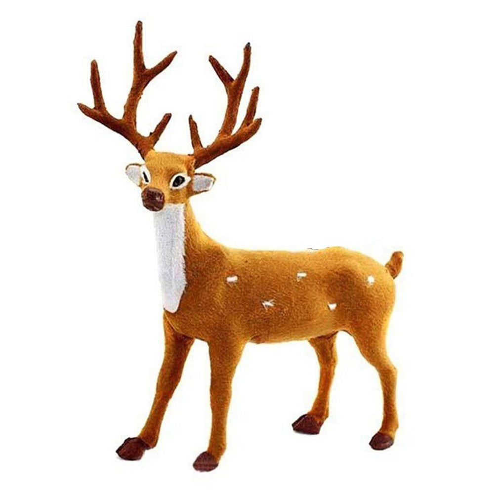 LARGE STANDING GOLD GLITTER SEQUIN STAG REINDEER CHRISTMAS DECORATION 12” ~ 30CM 