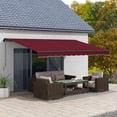 thumbnail image 2 of Outsunny Auvent Rétractable de Patio 15 Pieds x 10 Pieds Abri Pare-Soleil, Rouge Vin, 2 of 10