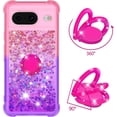 thumbnail image 2 of for Google Pixel 8 Clear Case for Girls Women, Liquid Glitter Sparkle Bling Cute Case with Kickstand Gradient Quicksand Cover for Google Pixel 8 JB Pink Mauve, 2 of 14