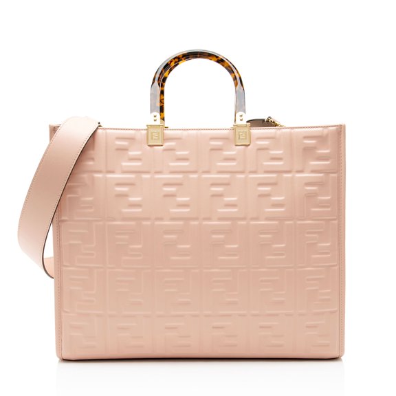 Pre-Owned Fendi FF Embossed Calfskin Sunshine Medium Shopper Tote