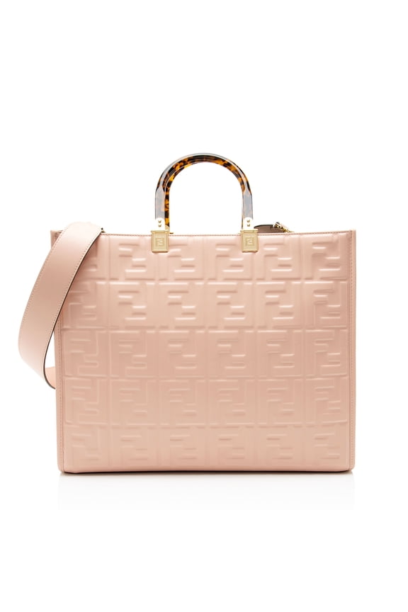 Pre-Owned Fendi FF Embossed Calfskin Sunshine Medium Shopper Tote