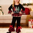 thumbnail image 2 of Bainana Christmas Girl'S Outfits Set Long Sleeve Plaid Print Tops Pants 2 Pieces Clothes Set Toddler Kids Comfortable Outdoor Wear, 2 of 5
