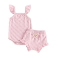 thumbnail image 1 of Plebaso Baby Girls Sleeveless Tops Triangle Shorts Two-Piece Set Solid Color Casual Summer Clothes Suits, 1 of 4