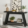 thumbnail image 5 of 54" Farmhouse 2-Tier Console Table ,Wooden Entryway Sofa Table, Black, 5 of 7