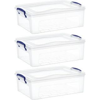 Clear Storage Bins with Lids, Small Stackable Storage Boxes with Locking  Latches and Handles (7 Quart(Deep), 12 Pack) 