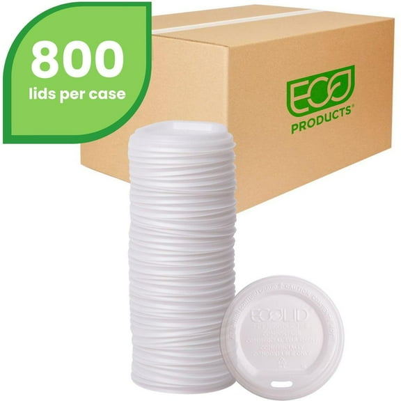 Eco-Products EP-ECOLID-W 10 - 20 oz. EcoLid Renewable/Compostable Hot Cup Lid - White (800/Carton)