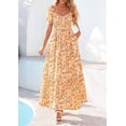 thumbnail image 3 of PRETTYGARDEN Women's Floral Boho Maxi Dresses Flowy Short Sleeve A Line Smocked Eyelet Summer Beach Vacation Clothes, 3 of 10