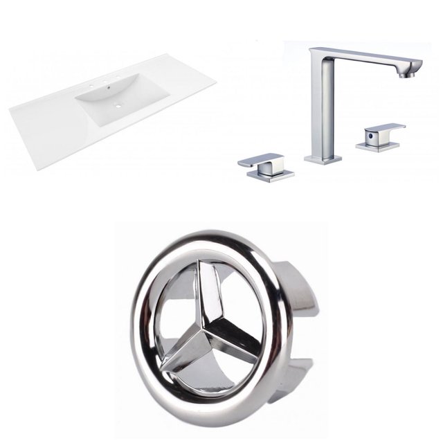 American Imaginations 48-in. W 3H8-in. Ceramic Top Set In White Color AI-24495