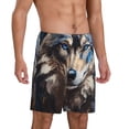 thumbnail image 2 of Sikiie Vintage Blue Floral Wolf Mens Pajama Shorts, Lightweight Lounge Pant with Pockets Soft Sleep Pj Shorts for MenXX-Large, 2 of 6