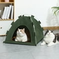 thumbnail image 4 of kurtrusly Tente Verte Résistante aux Rayures et Durable pour Chats Confort Extérieur L 48*48*42cm, 4 of 6