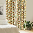 thumbnail image 2 of Ambesonne Fruits Curtains, Autumn Harvest Season Theme, Pair of 28"x63", Burnt Sienna and Yellow, 2 of 5