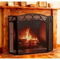 thumbnail image 1 of 3-Panel Fire Screen, Black, 51"L x 31"H, Spark Guard, Foldable, Easy to Clean, 1 of 9