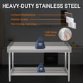 thumbnail image 5 of Kselythan 30 x 36 Inches Stainless Steel Work Table with Backsplash for Prep & Work,Folding NSF Heavy Duty Commercial Food Prep Worktable with Adjustable Undershelf,for Restaurant,Home and Hotel, 5 of 7