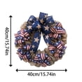 thumbnail image 4 of 4th of July Wreath for Front Door Patriotic Red White Blue Decor with Bow, All Weather Outdoor Holiday Decoration for Memorial Day Summer, 15.75 Inch Farmhouse Wreath, 4 of 5
