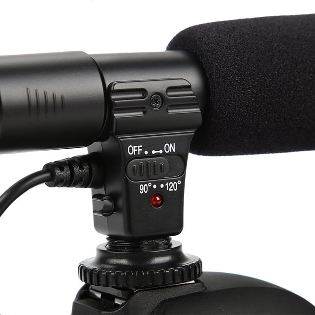 Micrófono de Cámarae Con Windsheid, Micrófono de Condensador útil de 13x2.2cm 100 g con Windsheid, para varías cáras videocamaras de videocomisión de cámara