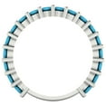 thumbnail image 5 of 1.26 ctw Wedding Band for Women - 18K White Gold Simulated Turquoise Stackable Eternity Ring, 5 of 6