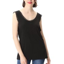 SWSMCLT Women's Loungewear Autumn Basic Classic Cool Elasthane Sleeveless Pajama Tops Tank Cami Pj Bamboo Casual Pajamas Black Small