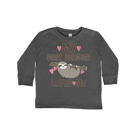 

Inktastic My Great Grandma Loves Me Gift Toddler Toddler Girl Long Sleeve T-Shirt