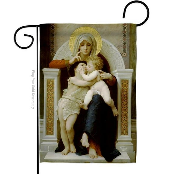Ornament Collection G190079-BO Madonna with Child & John the Baptist Religious Faith 13 x 18.5 in. Double-Sided Decorative Vertical Garden Flags for House Decoration Banner Yard Gift
