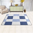 thumbnail image 3 of Navy Light Blue Check Pattern Memory Foam Area Rug 60"x39" Non Slip, Absorbent, Fade Proof for Living Room, Bedroom, Office, 3 of 7
